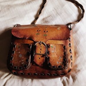 Vintage Hand Tooled Leather Purse